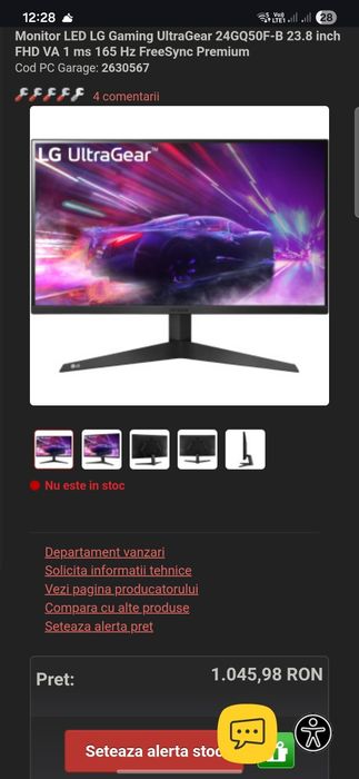 Vând Monitor Gaming LG UltraGear