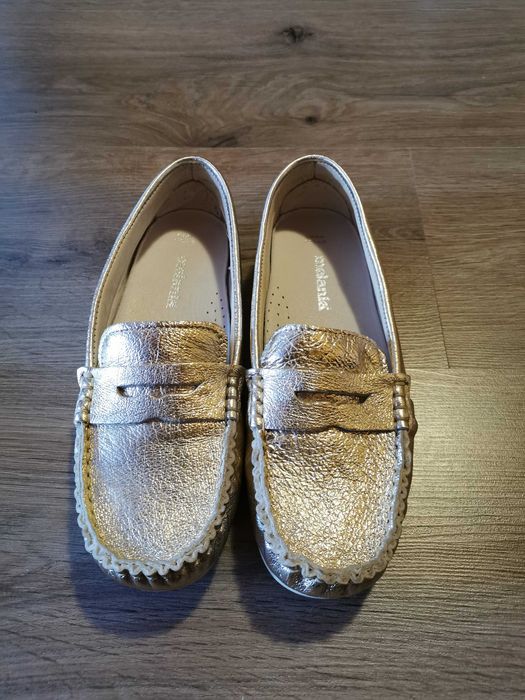 Mocasini/balerini eleganti, aurii, marime 35, Melania - NOI