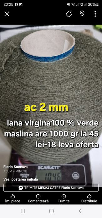 Lana virgina 100% olive