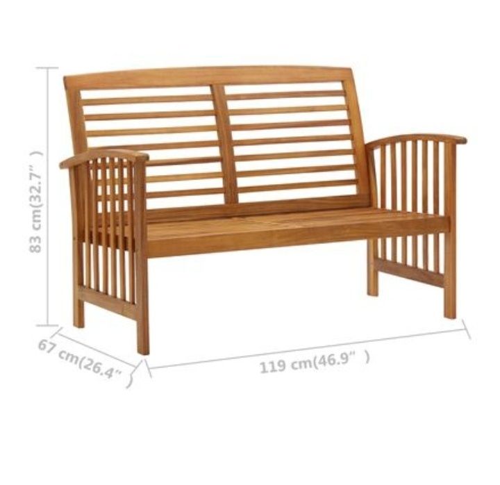 Set mobilier de grădină, 2 piese, lemn masiv de acacia