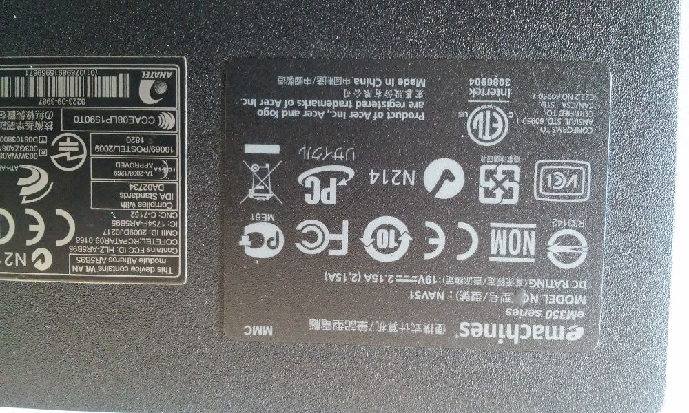Лаптоп Acer eMachines eM350, NAV51 /за части/