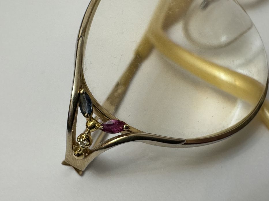 Ochelari vedere (rame) Flair titan placat aur diamnte safire rubine