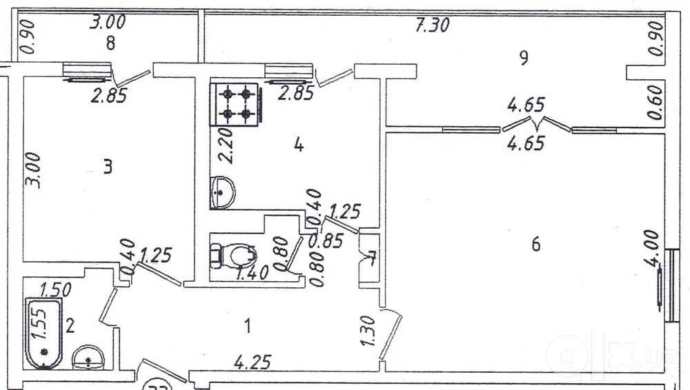 Юнусабад 6, 2/2/4 Французская 57м2 Ипотека: Есть Балкон 1*7 Не Торец