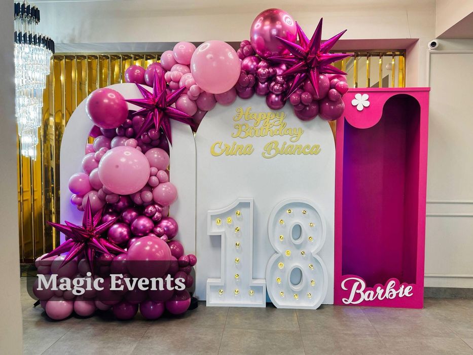 Decor cristelnita panou foto platforma 360 fum greu decor nunta botez