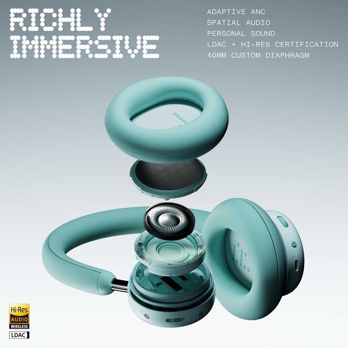 Слушалки CMF by Nothing Headphone Pro ANC Hi-Res светло сиви