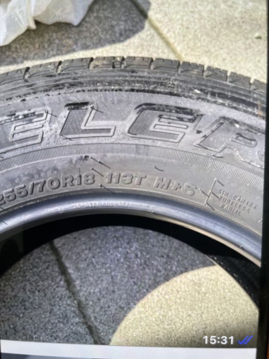 Vand 4 anvelope Bridgestone 255/70R18 113T  M+S folosite max 50 km.
