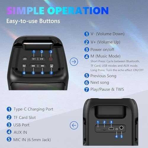 Караоке тонколона с 2 микрофона Bluetooth