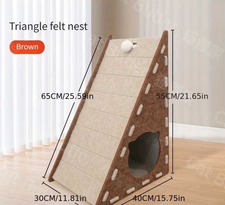 Котешка къщичка палатка с топче за игра и драскалка