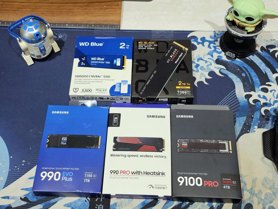 SSD Samsung 990 evo plus и WD Black SN850x, новые