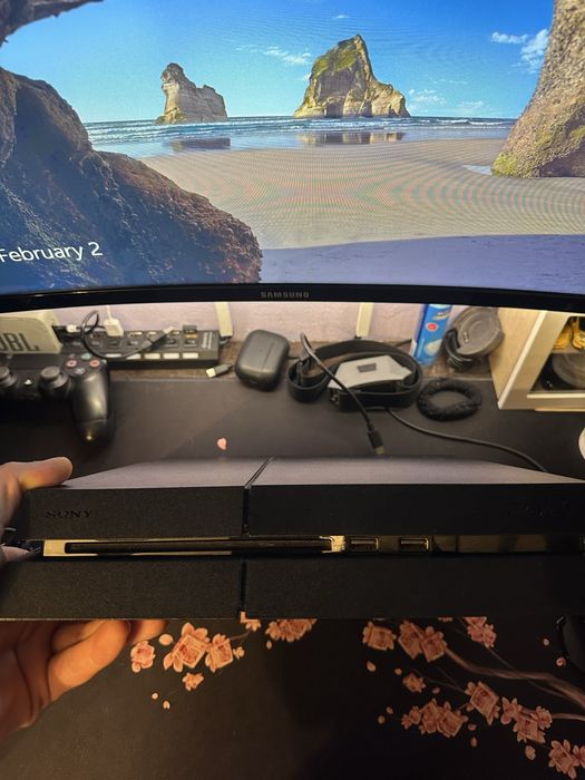 playstation 4 + jocuri + suport + plus casti playstation