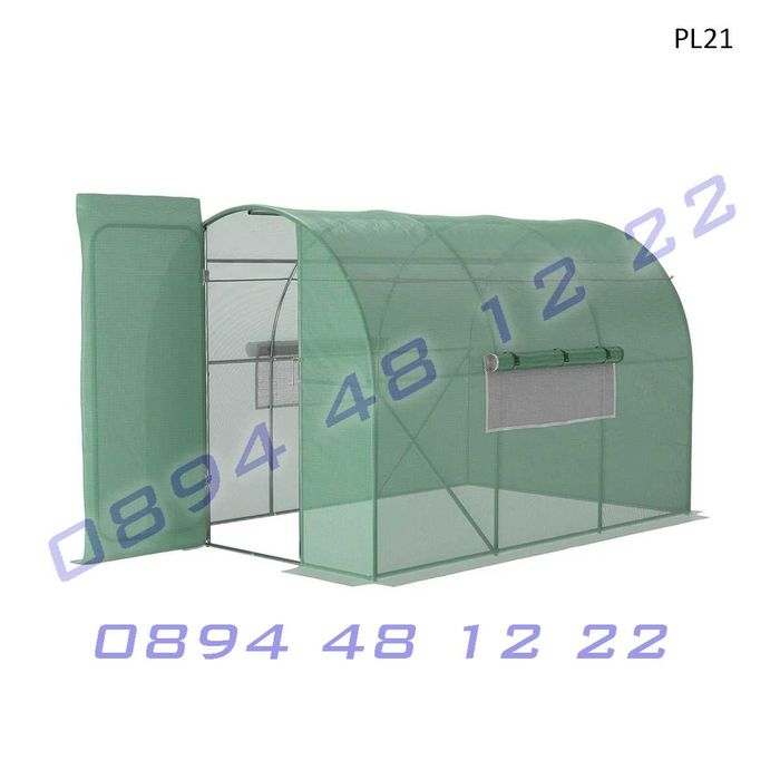 Оранжерия подвижна градина зелена UVзащита найлон армиран парник тунел