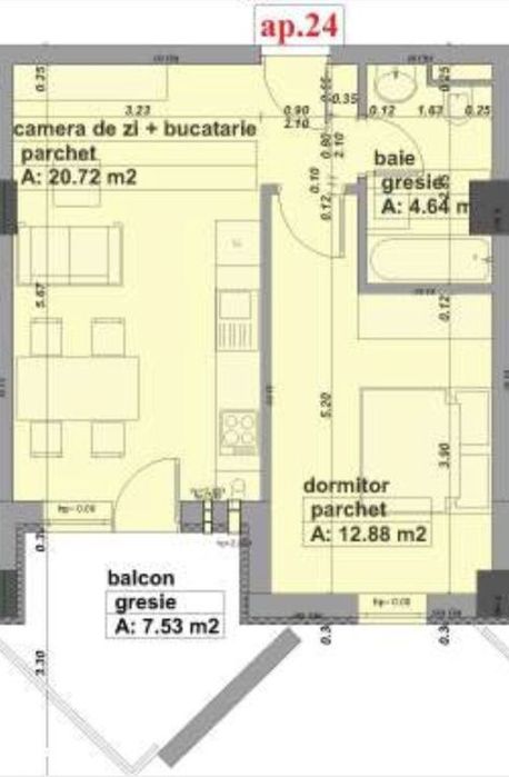 Apartament 2 camere, 51.61 mp, zona Sud-Est — fotografia 3