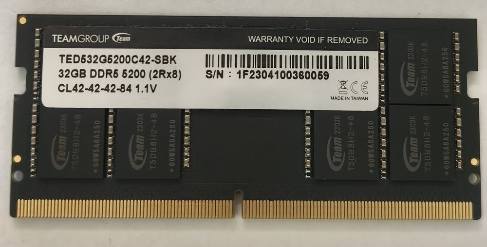 32gb ddr5 5200mhz Teamgroup для ноутбука SODIMM.