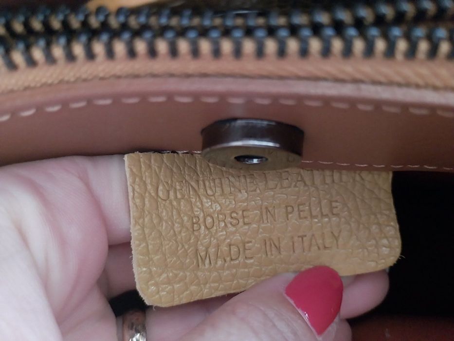 Чанта естествена кожа цвят горчица