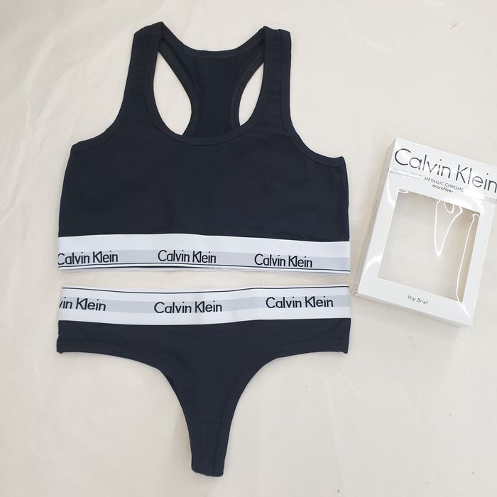 Set bustiera si chilot CK Negru, S