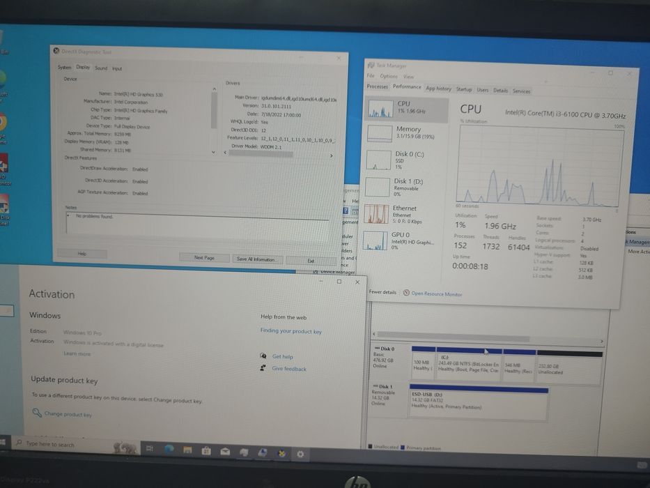 Hp elitedesk 800 g3 mini pc