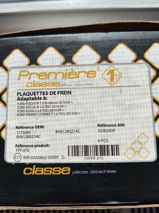 Vind set plăcuțe de frână Premiere classe 150 lei