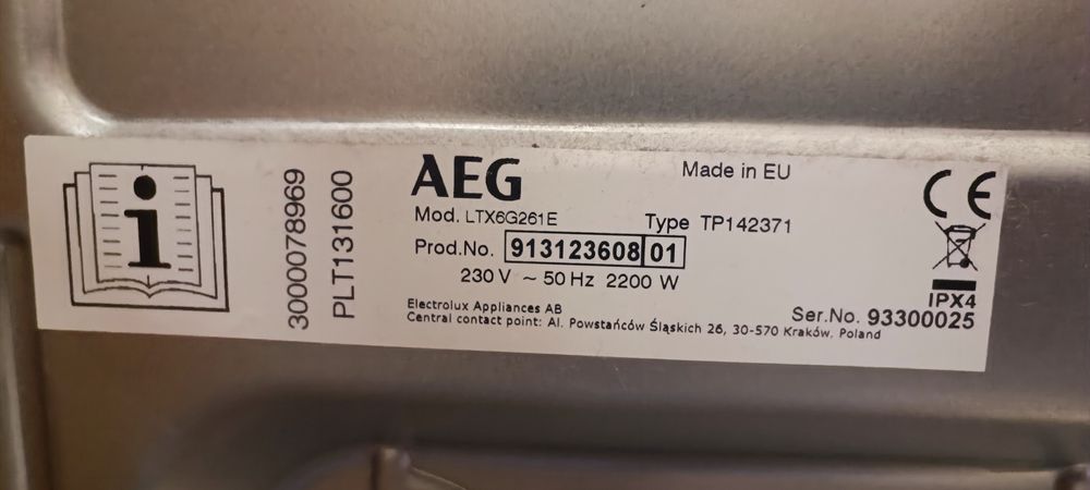 Пералня AEG LTX6G261E