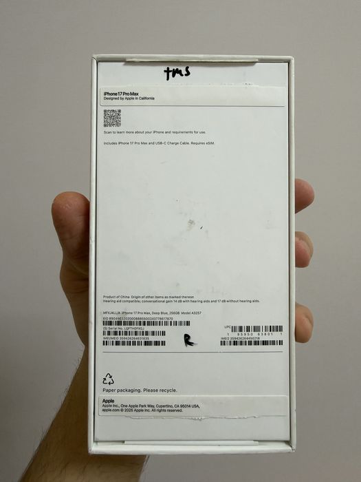 Iphone 17 pro max deep blue LLa 256 tali