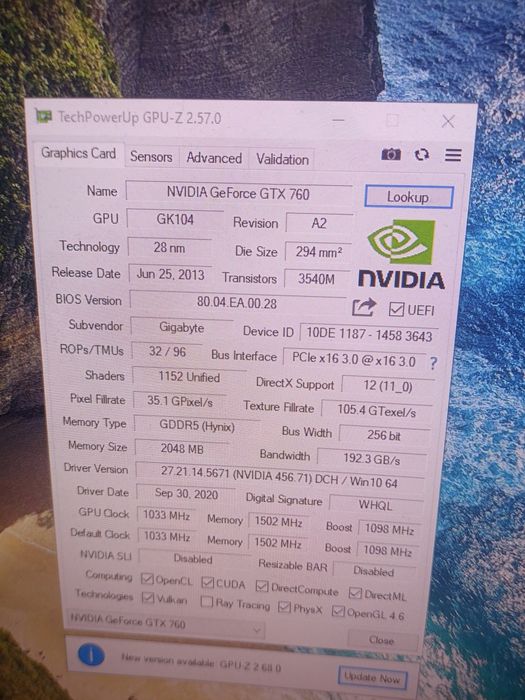 Vand placa video gigabyte gtx 760 2gb