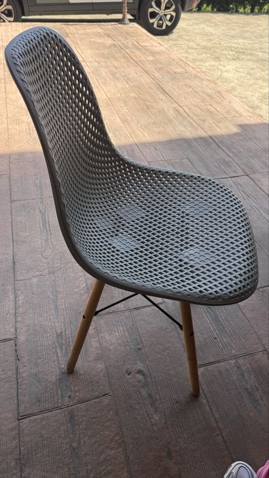Set 6 scaune bucatarie /living fix, lemn + polipropilena