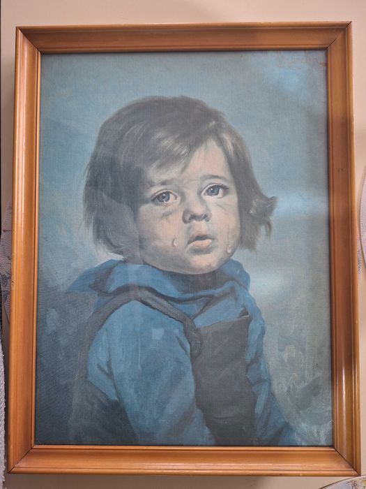 Tablou pictura pe panza semnat Bragolin, Bruno Amadio Băiatul plângând