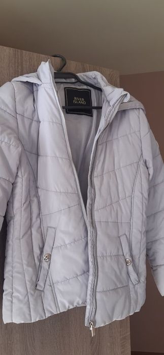 Светло сиво зимно яке