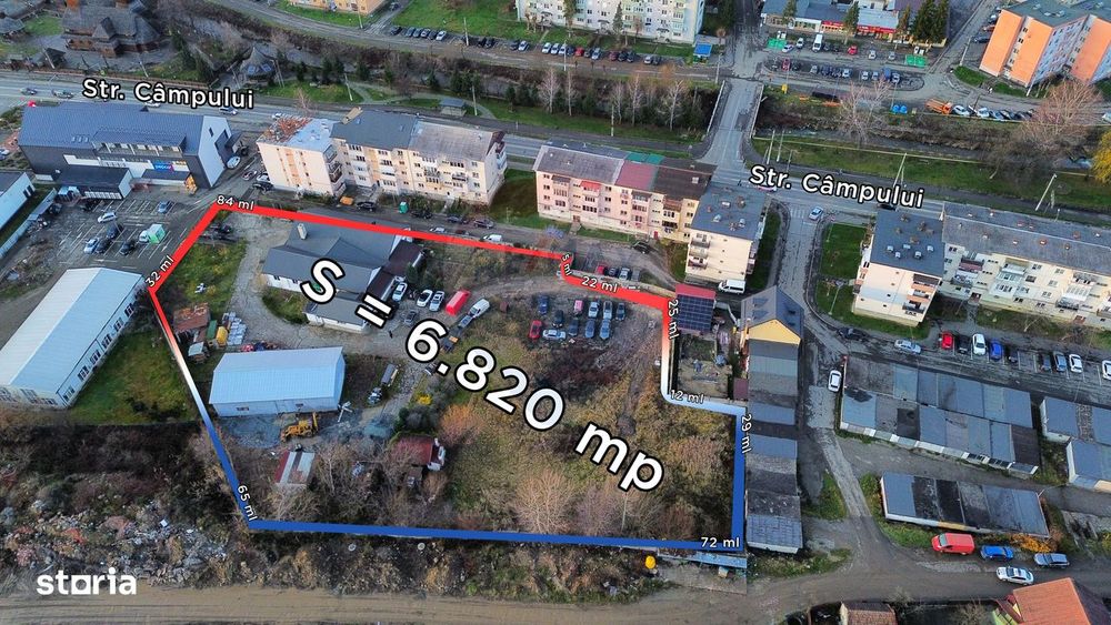 Teren 6,820mp, service, birouri si 2 hale in Baia Sprie zona Centrala