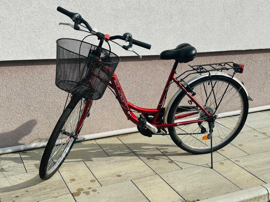 BICICLETA DAMA NEUZER TREKKING Cadru si Furca din otel 26'' Rosu Rubin Stare IMPECABILA