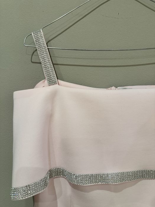 Идеална нежно розоваи сребриста рокля Catty fashion