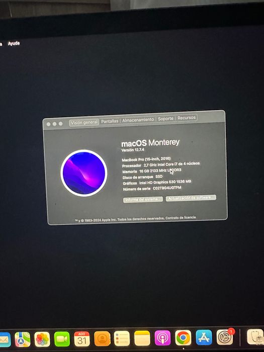 MacBook Pro 15 2016 Touch Bar 512gb 16ram