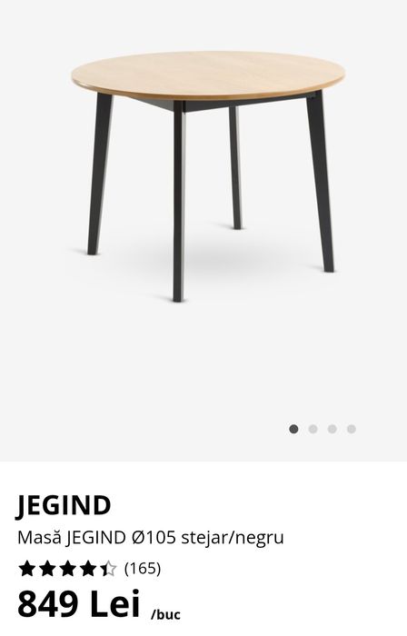 Masa Jegind 105 cm+4 scaune Jonstrup