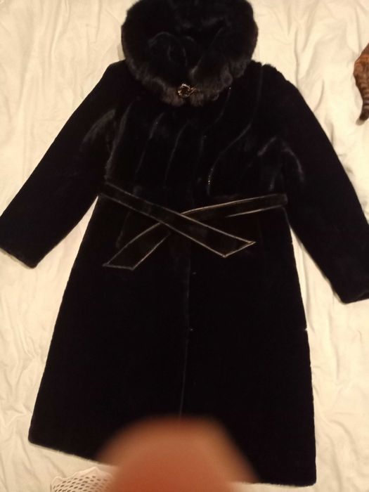 Шуба мутон с норкой