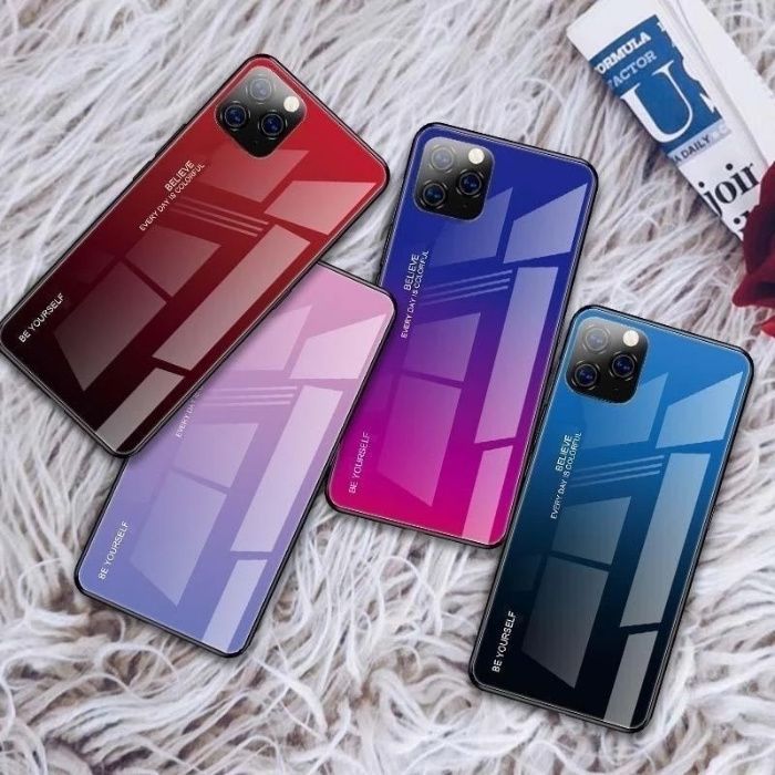 Husa Gradient din sticla iPhone X , XR, XS Max, 11, 11 Pro, 11 Pro Max