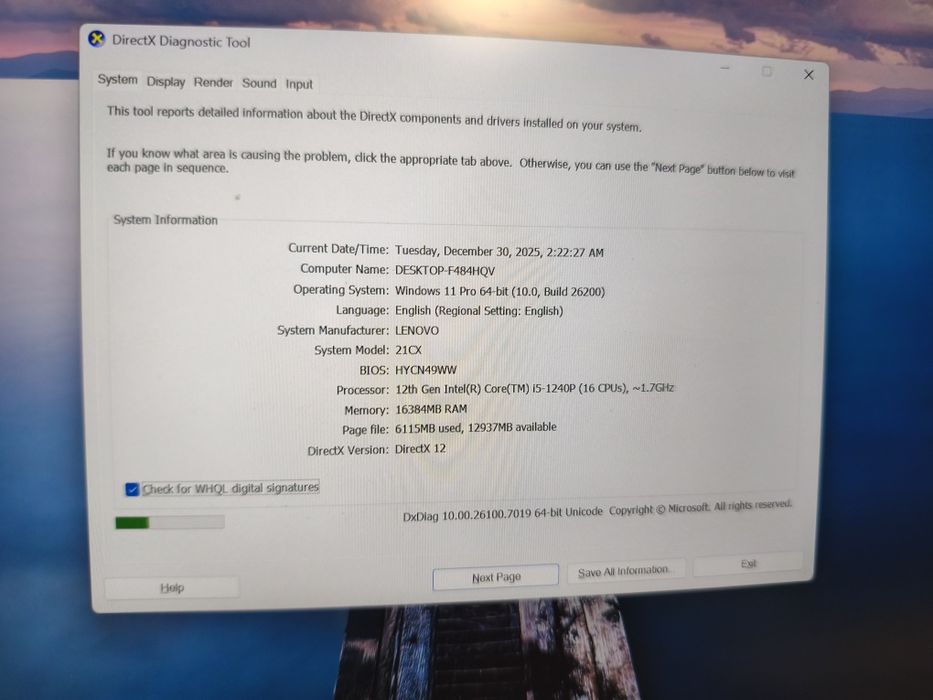 Laptop gaming Lenovo i5 a12a cu RTX  8Gb Ram 16Gb ssd 512 WIN 11 GTA