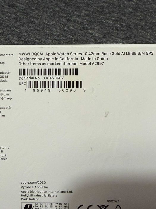 Apple Watch 10 GPS Rose Gold Aluminium 42mm LightBlushBand in garantie