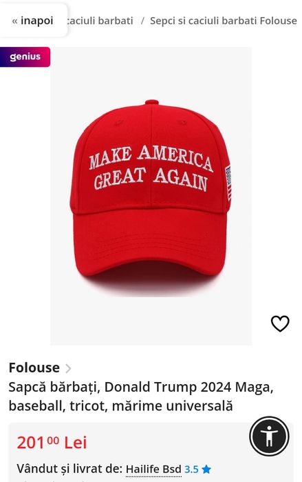 Sapcă Donald Trump 2024 Maga, baseball, mărime universala