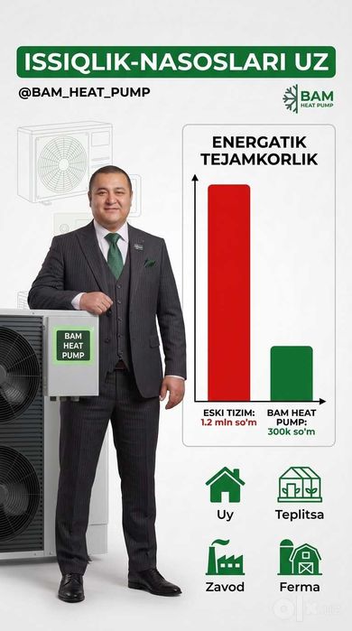 FanCoil Тепловой Насос Бекабад Issiqlik Nasoslari Bekabad -40% SKIDKA