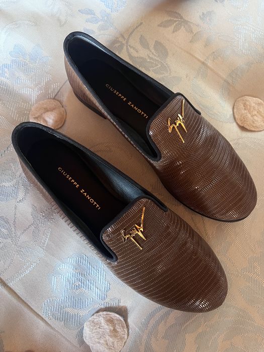Giuseppe Zanotti, premium, 100% piele, balerini maro, piele sidef