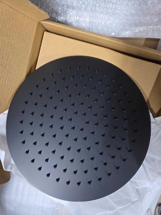 Sistem de duș cu efect de ploaie Görbach fără robinet de duș Economisire apă Negru mat (D25MB)