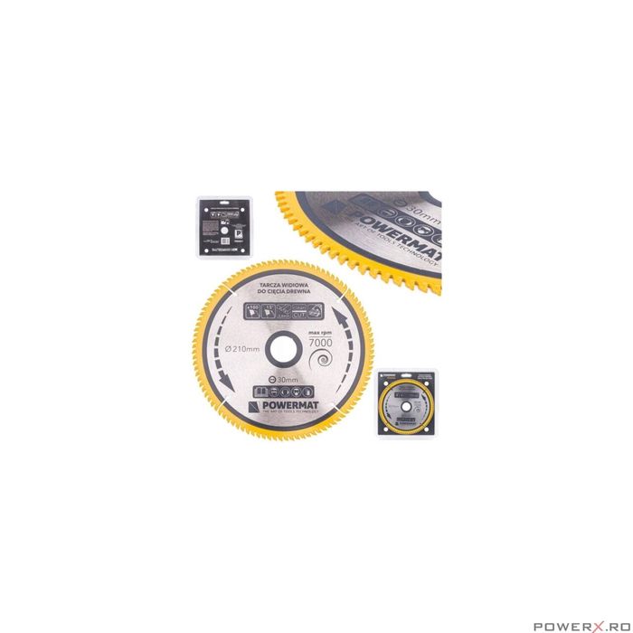 Disc circular pentru lemn, 210 x 30, 100 dinti, vidia, Powermat