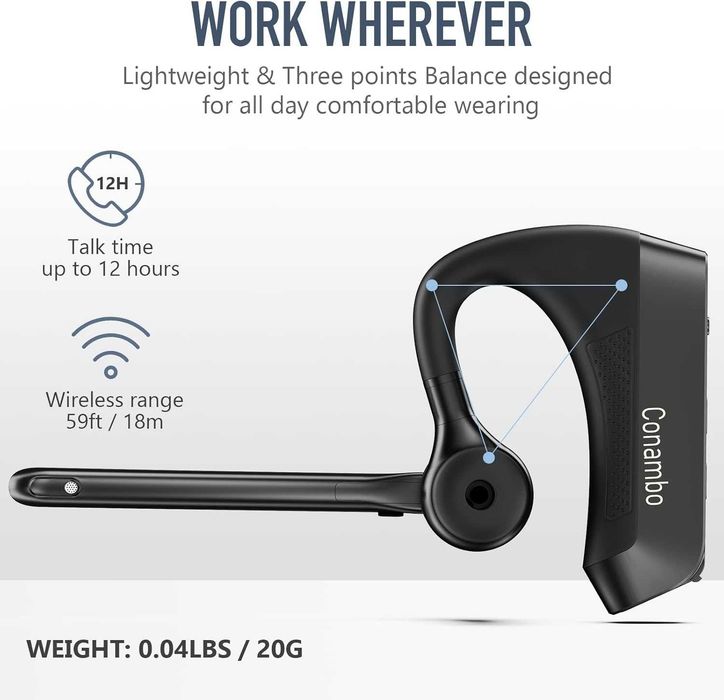 Conambo K21 Bluetooth слушалки V5.1, с CVC 8.0 двоен микрофон