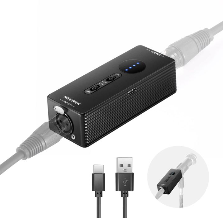 Захранване за аудио. Батерия за навън. Микрофон. Фантомно захранване