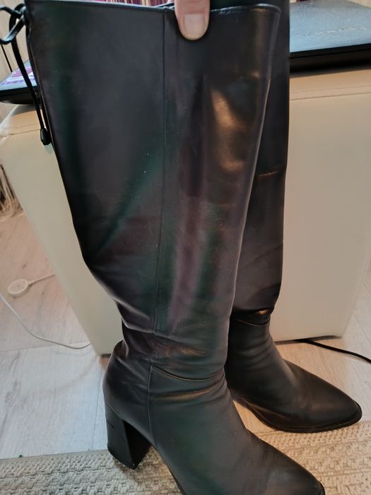 Дамски ботуши,естествена кожа,за тънък глезен