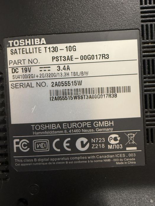 Toshiba satellite t130-10g chromeOS