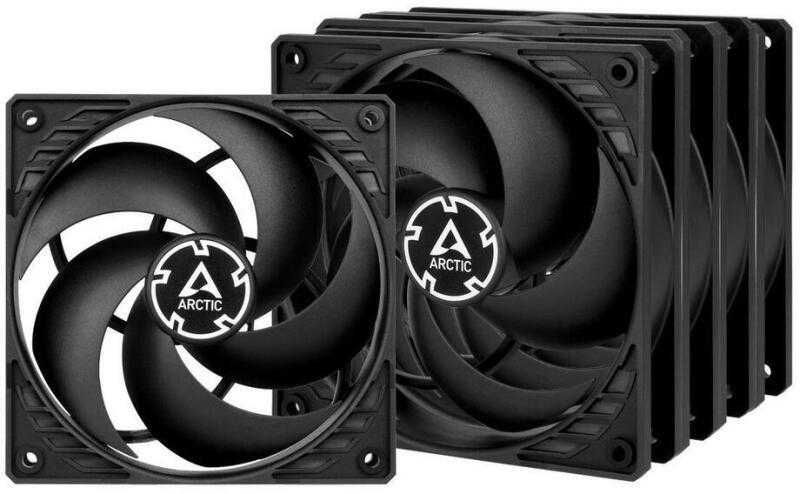 Ventilator ARCTIC P12 PWM PST 5 Pack Black, 120mm