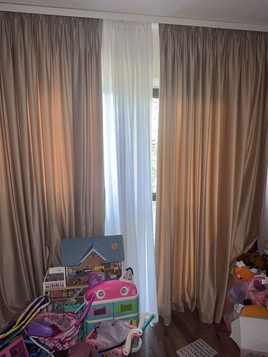 Draperii catifea bej miere 2 buc 300x 265 cm