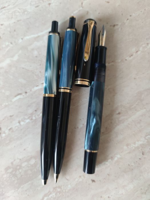 Set complet Pelikan Souveran M200 Blue-Marbled