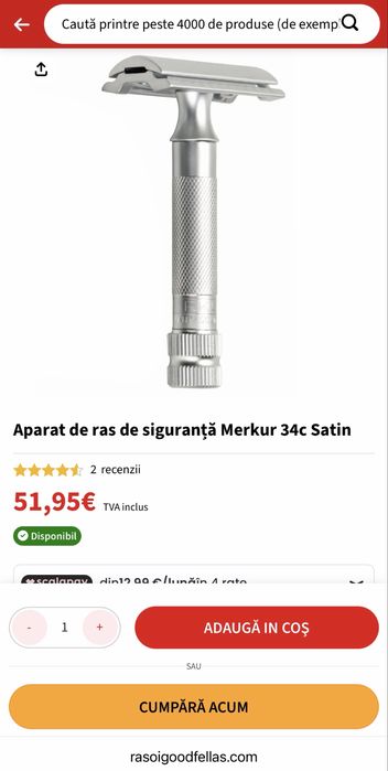 aparat de ras Merkur  34c satinat