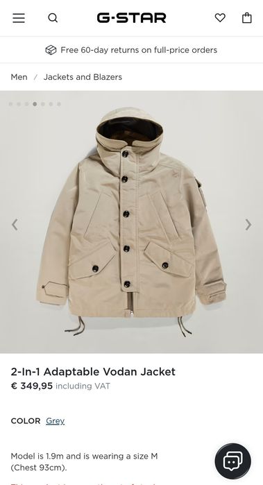 Водоустойчиво яке G-Star Raw Adaptable S ново мъжко зимно 2в1